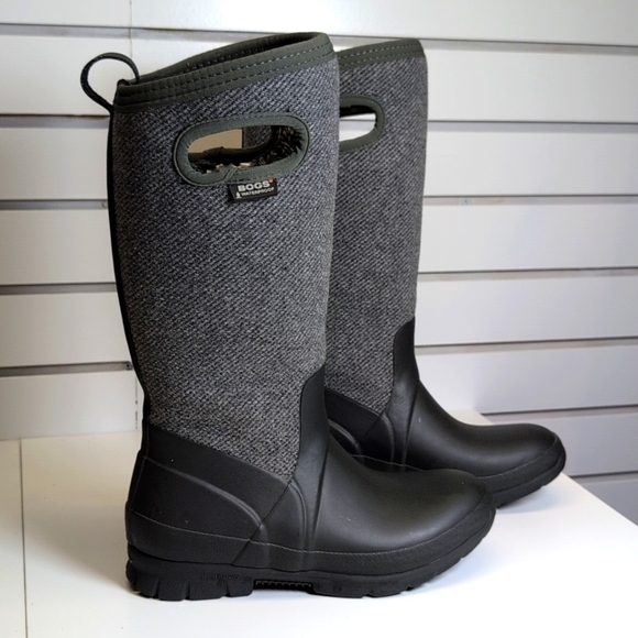 Bogs Crandall Wool Boots Dark Gray Size 6 EUC - Picture 2 of 9